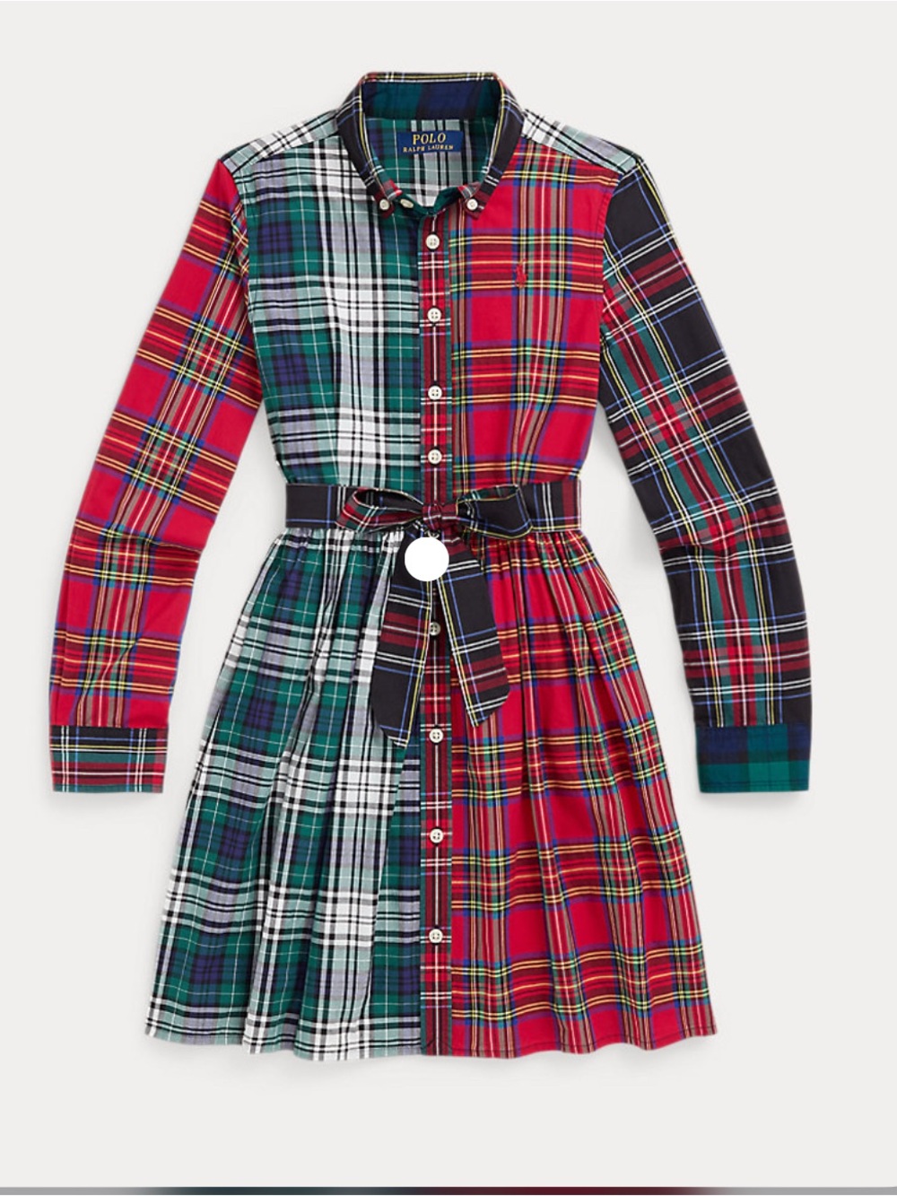 Polo by Ralph Lauren Red Plaid Cotton Fun Shirt Dress. Size 14 NWT 100% Cotton
